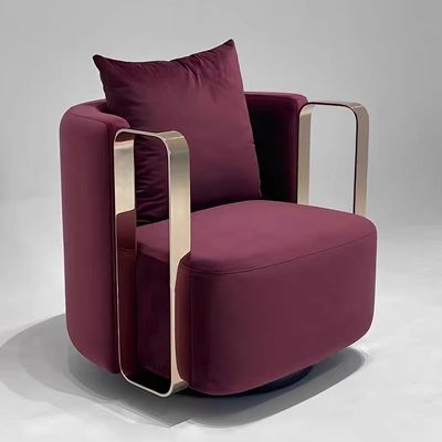 Buy Fuchsia Creative Luxury Velvet Sofa Chair Gold Stainless Steel Armchair Custom online manufacture