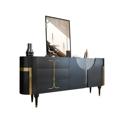 Buy Noble Black Luxury Sideboard Cabinets Titanium Enamel Stainless Steel Four Feet Custom online manufacture