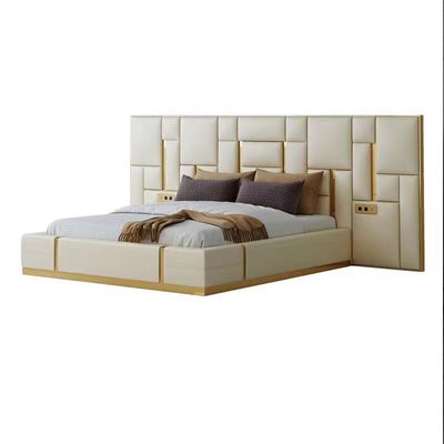 Buy Bentley Luxury Leather Cowhide King Size Bed Large Apartment Hotel Room online manufacture
