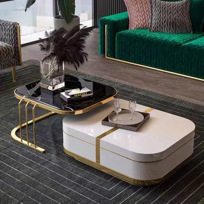 Buy Hotel Custom Modern Marble Luxury Coffee Table With Hidden Storage online manufacture