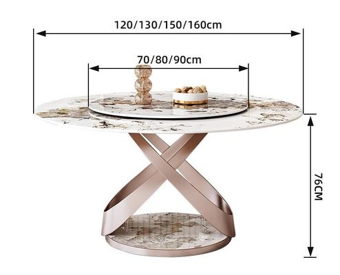 Buy Light Luxury Modern Marble Round Table With Turntable Household Dining Table online manufacture