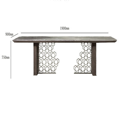 Buy Italian Minimalist Custom Marble Dining Table Rectangular Stainless Steel online manufacture