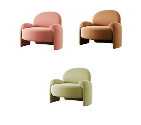 Buy Nordic Minimalist Hotel Lobby Furniture  Home Velvet Lazy Single Lounge Chair online manufacture