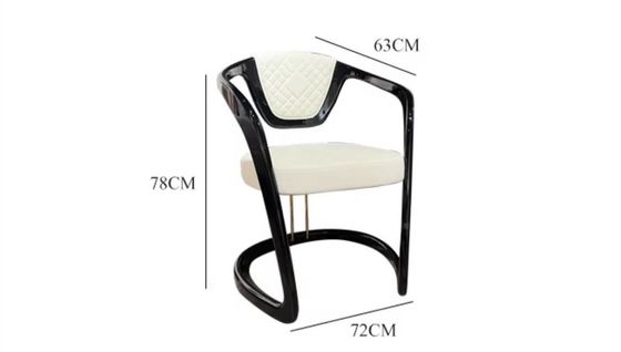 Buy Leather Stainless Steel Modern Armrest Dining Chair Luxury Versace Design online manufacture