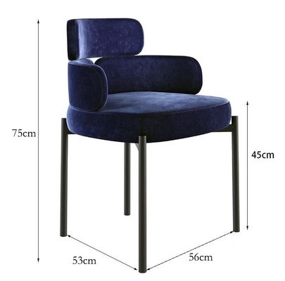 Buy Light Luxury Creative Hotel Restaurant Furniture Metal Art Velvet Armrest Dining Chair online manufacture