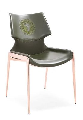 Buy Italian Minimalist Hotel Restaurant Furniture Comfortable Backrest Metal Leather Dining Chair online manufacture