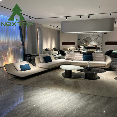 Buy 60D Sponge Deluxe Curved Sofa Set Furniture Italian Modern L Shape Leather Sofas online manufacture