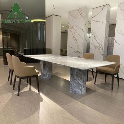 Buy OEM Dining Room Furniture For 8-12 Full Marble Rectangular Dining Table Set online manufacture
