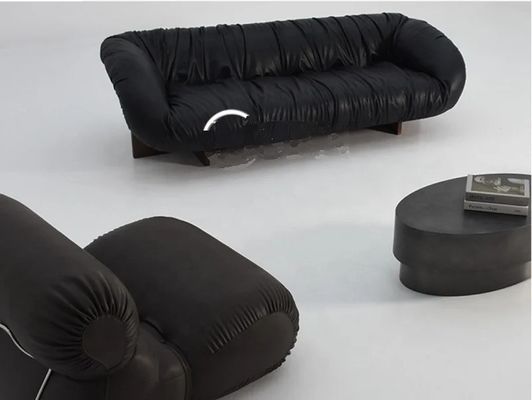 Buy High End Five Star Hotel Presidential Suite Reception Pleated Leather Sofa online manufacture