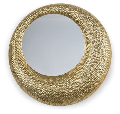 Buy Custom Gold Hammered Scalloped Round Mirror For Hotel Villa Rooms online manufacture