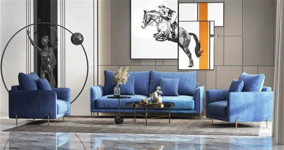 Buy Luxury Hotel Home Wedding Lobby Velvet Leather Modern Sectional Sofa online manufacture