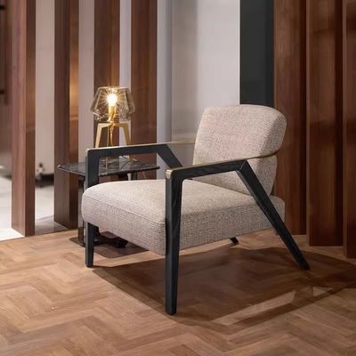 Buy Customised Star Hotel Single Stainless Steel Armchair With Fabric Option online manufacture