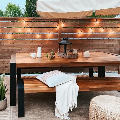 Buy 5 Star Hotel Wooden Outdoor Dinning Table Bench Set  Contemporary online manufacture