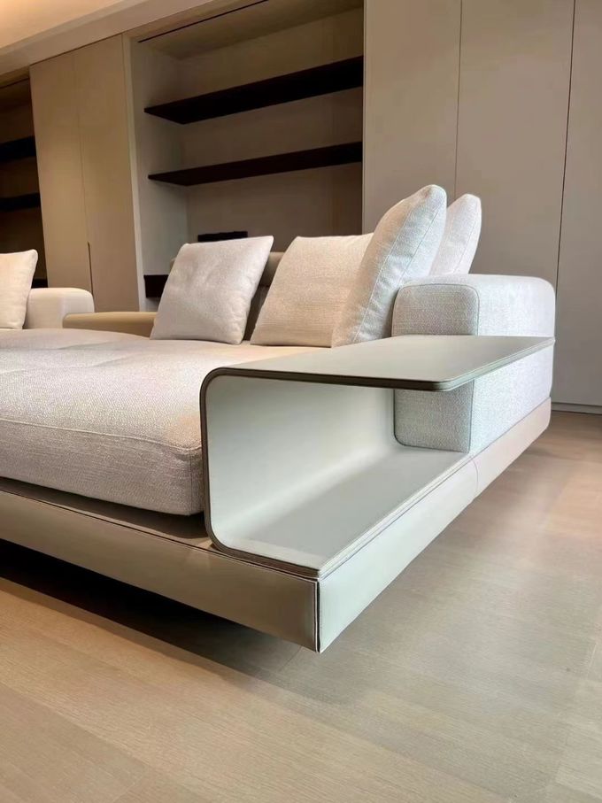 Italian Minimalist Luxury Hotel Furniture Corner Living Room Large Sofa 8