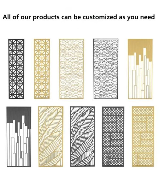 Screen Stainless Steel Hotel Furniture Frosted Decorative Room Partition 0
