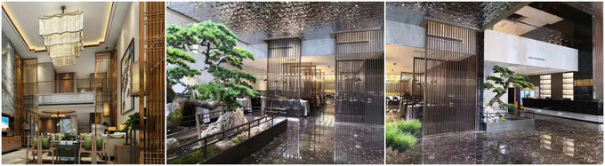 Screen Stainless Steel Hotel Furniture Frosted Decorative Room Partition 1