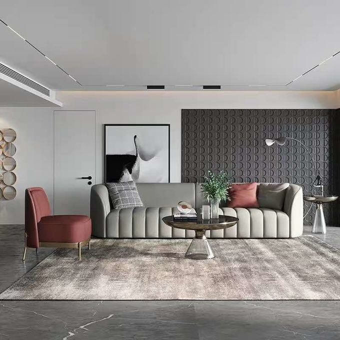 Customized Luxury Hotel Furniture Modern Genuine Leather Sofa 4