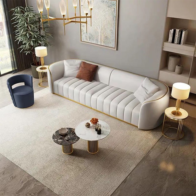 Customized Luxury Hotel Furniture Modern Genuine Leather Sofa 0