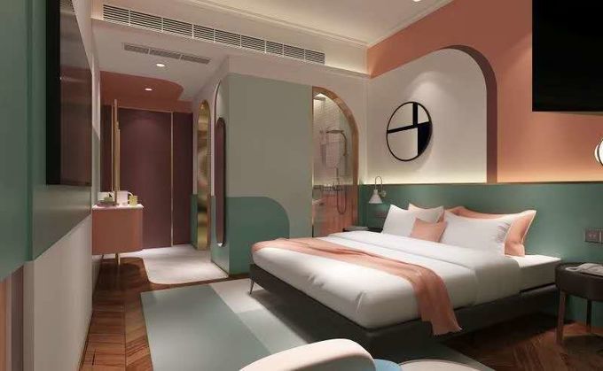 High-End Interior Concept Double Bed Wooden Furniture Custom Hotel Furniture 0