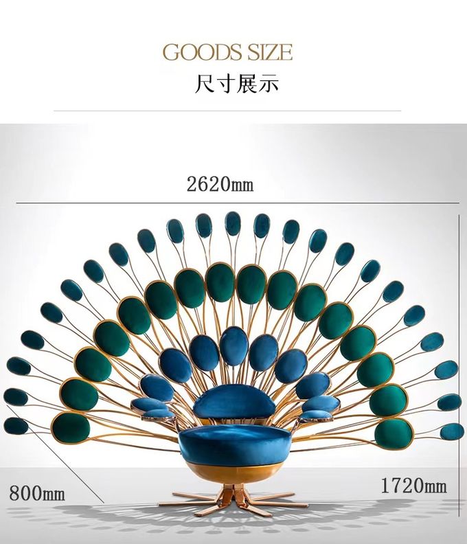 Peacock Single Sofa Chair Classical Contemporary Luxury Light Single Sofa 0