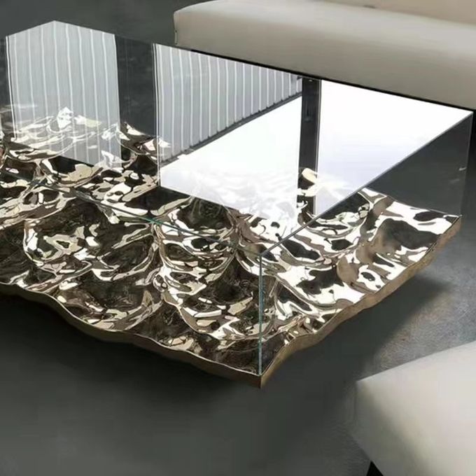 Luxury Black Marble Tempered Glass Coffee Table Furniture For Hotel 1