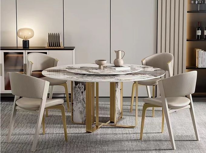 Luxury Hotel Restaurant Furniture Genuine Leather Dining Chair 5