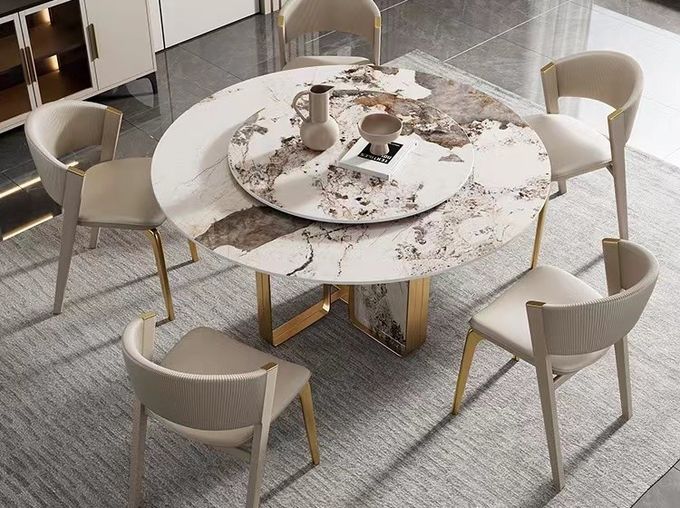 Luxury Hotel Restaurant Furniture Genuine Leather Dining Chair 4