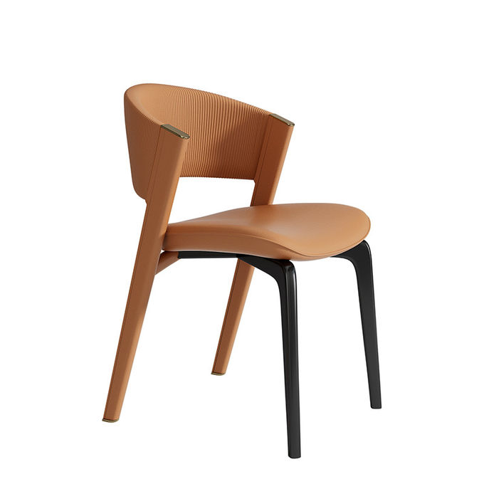 Luxury Hotel Restaurant Furniture Genuine Leather Dining Chair 2