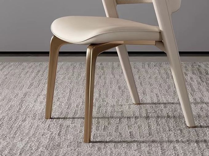 Luxury Hotel Restaurant Furniture Genuine Leather Dining Chair 0