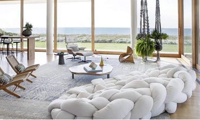 Python Hotel Lobby Furniture Creative Twisted Weave Cottage Multi Personal Sofa 5