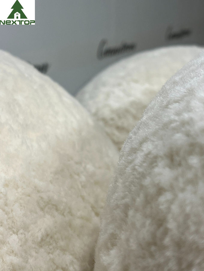 Shaped Fabric Velvet 3 Seats White Plush Sofa For Hotel Room Home Villa 3