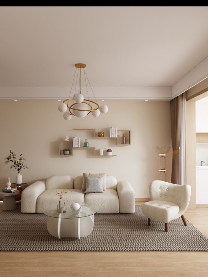 Simple Light Luxury Solid Wood Acrylic Coffee Table Living Room Round Tea Table 2