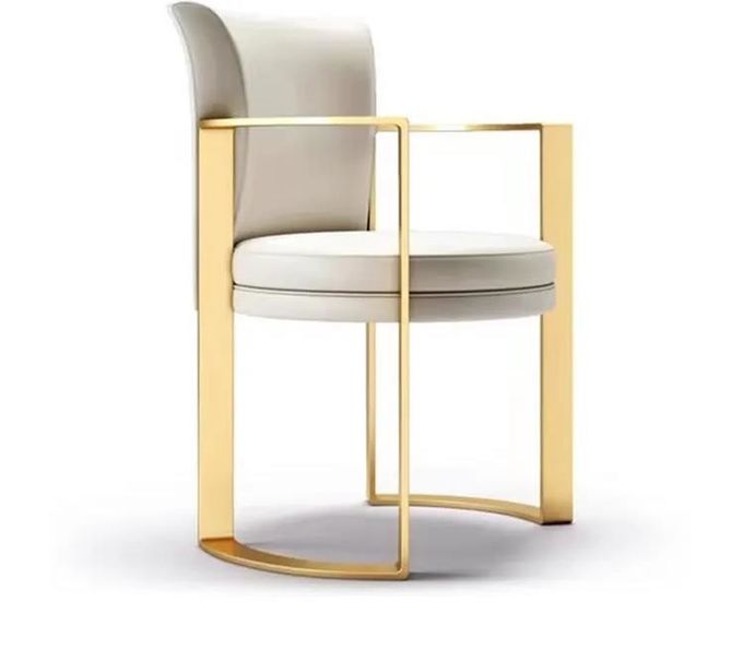 Minimalist Modern Armrest Velvet Leather Metal Dining Chair 65*58*80 cm Customized 5