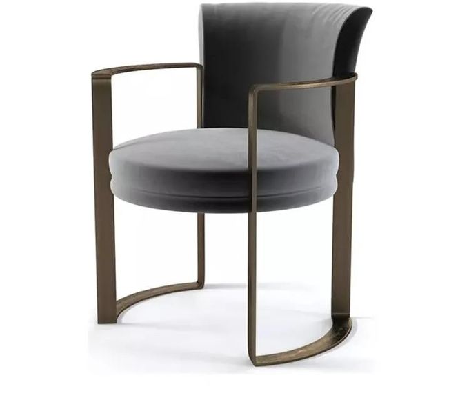 Minimalist Modern Armrest Velvet Leather Metal Dining Chair 65*58*80 cm Customized 3