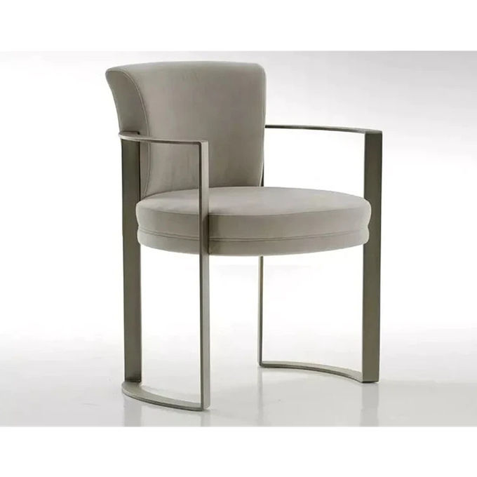 Minimalist Modern Armrest Velvet Leather Metal Dining Chair 65*58*80 cm Customized 2