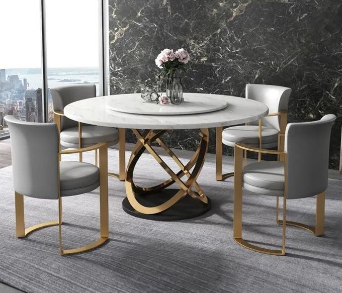 Minimalist Modern Armrest Velvet Leather Metal Dining Chair 65*58*80 cm Customized 1