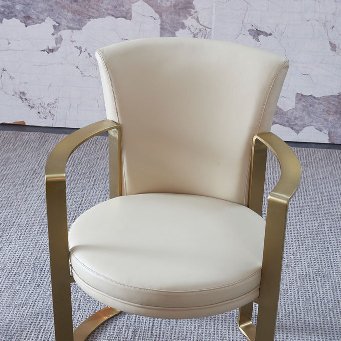 Minimalist Modern Armrest Velvet Leather Metal Dining Chair 65*58*80 cm Customized 0