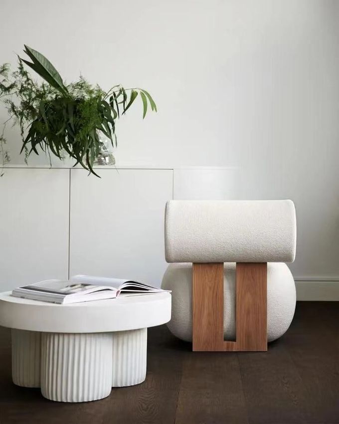 Light Luxury Hotel Furniture Creative Living Room Solid Wood Single Lazy Sofa 3