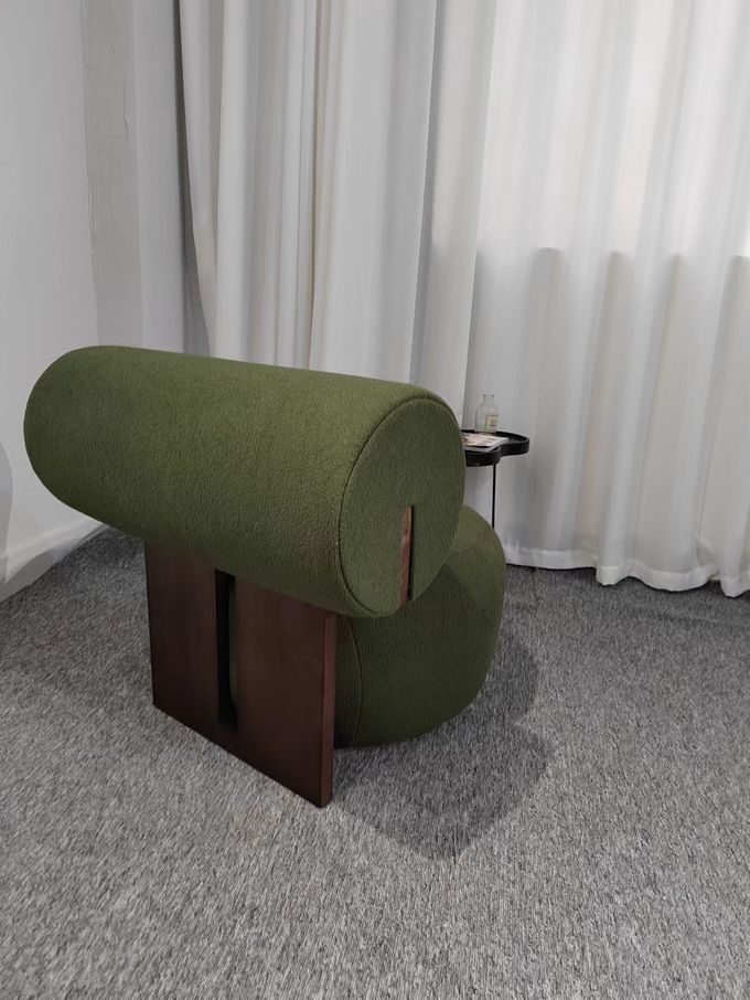 Light Luxury Hotel Furniture Creative Living Room Solid Wood Single Lazy Sofa 2