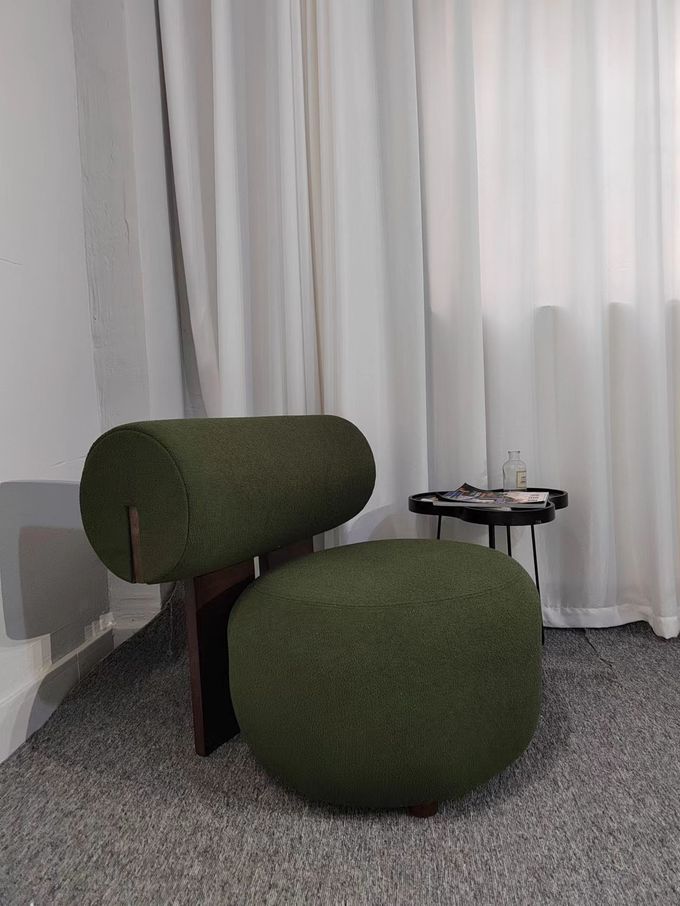 Light Luxury Hotel Furniture Creative Living Room Solid Wood Single Lazy Sofa 1