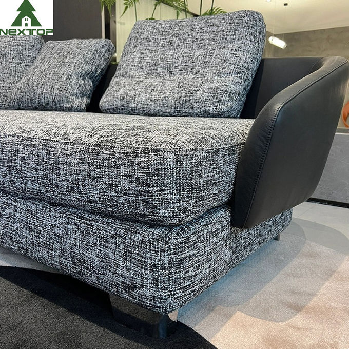 Luxury Hotel Lobby Reception Modular Sofa Set High End Villa Fabric Grey Linen Sofa 0