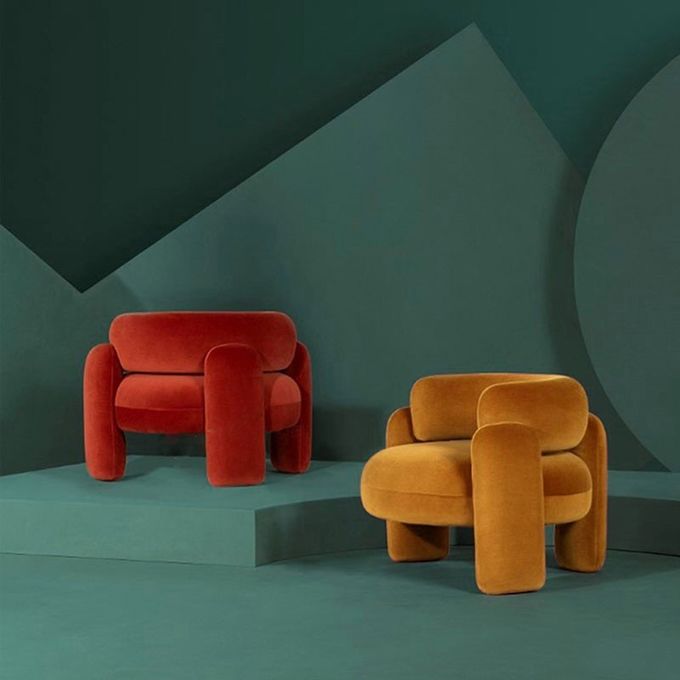 Durable N Folded Hotel Lobby Furniture Curved Single Leisure Chair 1