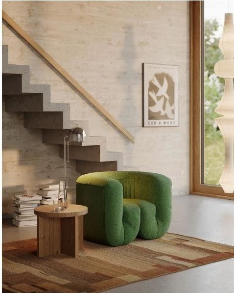 100*85*75 cm Hotel Lobby Furniture Fabric U Shaped Creative Single Leisure Chair 5