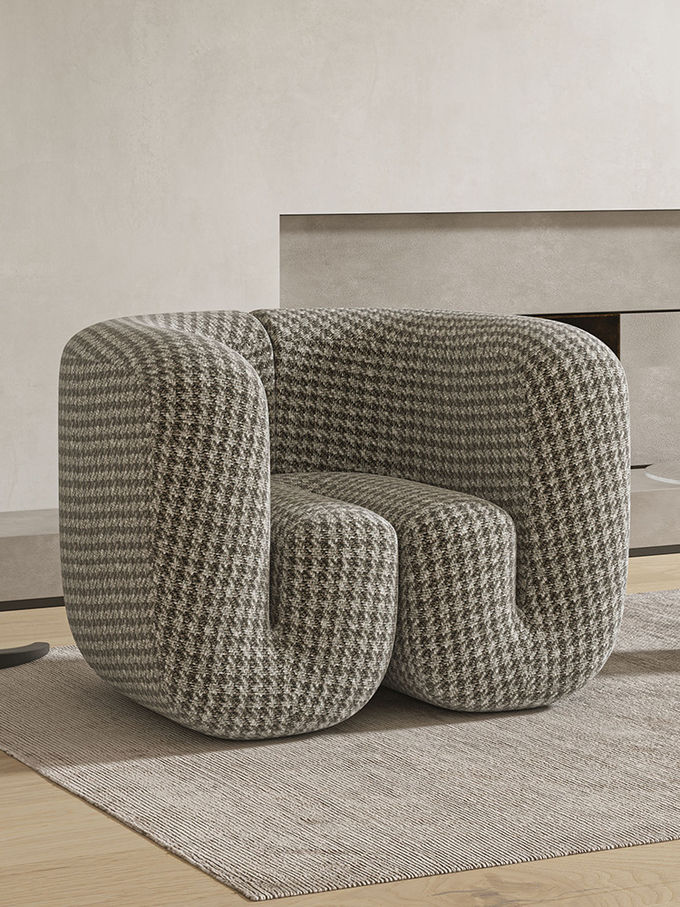 100*85*75 cm Hotel Lobby Furniture Fabric U Shaped Creative Single Leisure Chair 1