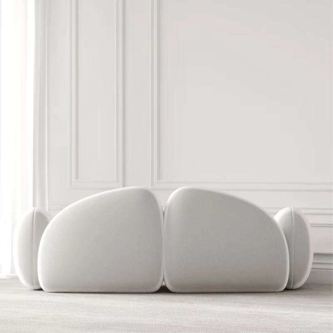 Italian Creative Modelling Hotel Lobby Furniture Fabric 2 Person Sofa 5