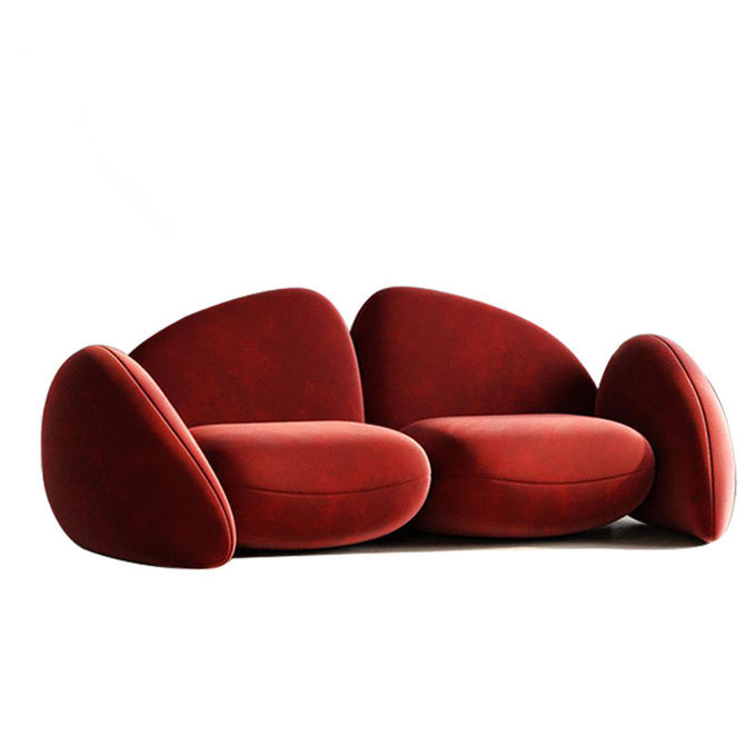 Italian Creative Modelling Hotel Lobby Furniture Fabric 2 Person Sofa 1