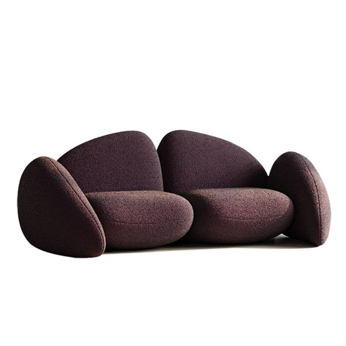 Italian Creative Modelling Hotel Lobby Furniture Fabric 2 Person Sofa 2