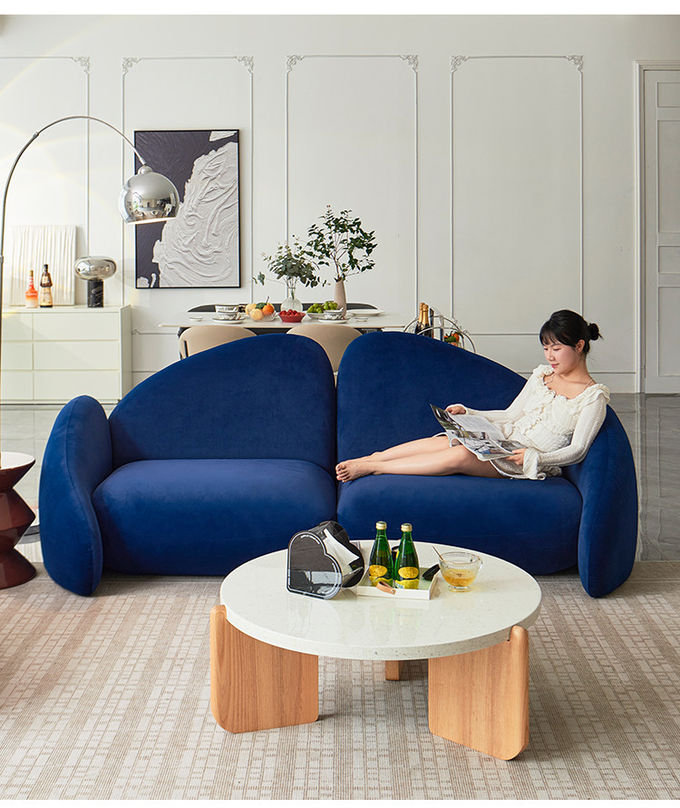 Italian Creative Modelling Hotel Lobby Furniture Fabric 2 Person Sofa 0