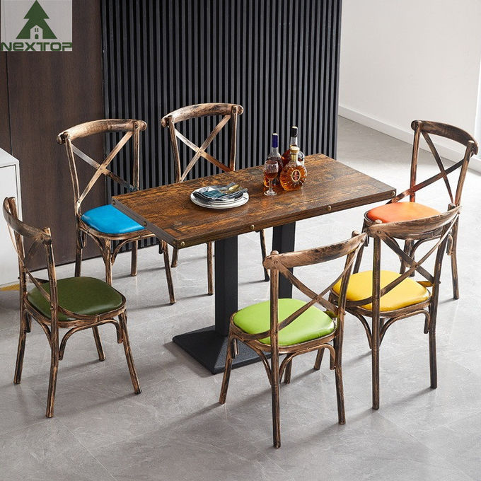 Large Retro Metal Cafe Restaurant Chair Sofa Set Economic Industrial Hotel Bar Shop 2