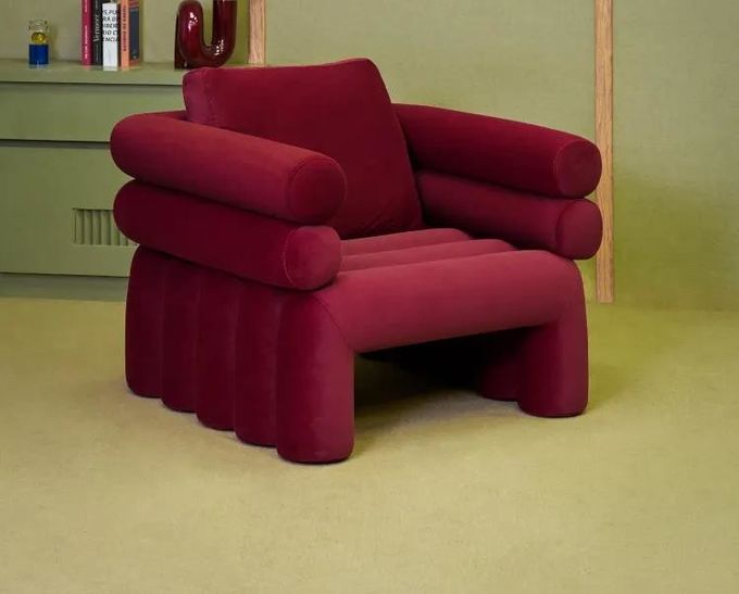Living Room Velvet Single Lounge Sofa Chair Italian Minimalist Hotel Furniture 5